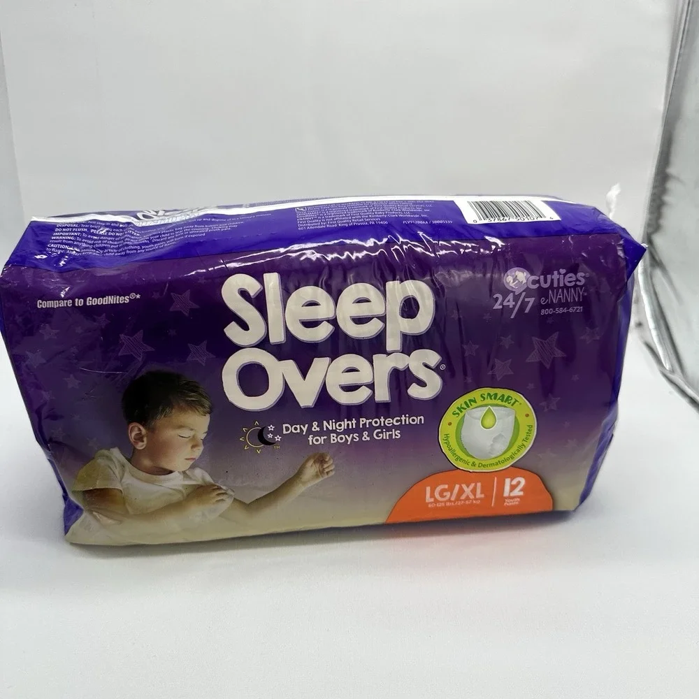 Sleep Overs By Cuties Pull Up/Underwear Large/X Large 60-125 Lbs